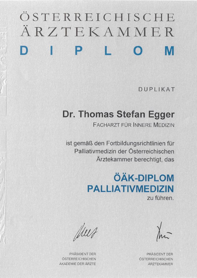ÖÄK-Diplom für Palliativmedizin